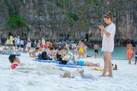 Tropical beach on Koh Phi Phi island, Thailand Stock Photos