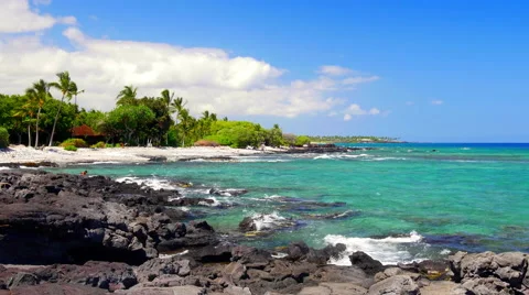 Tropical beach in Kona Hawaii Stock Footage