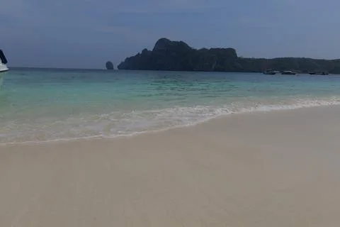 Tropical Beach Landscape on Phi Phi Island Thailand Stock Photos
