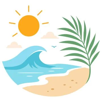 Tropical beach landscape vector illustration イラスト素材