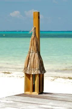 Tropical beach lantern Stock Photos