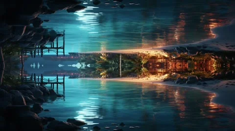 Tropical Beach Mirror Stock Footage 245924677