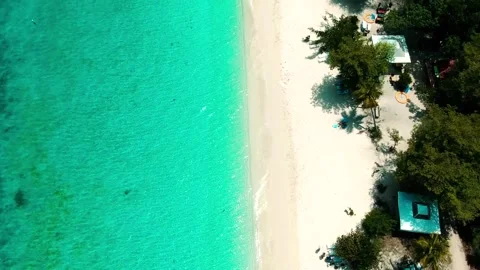Tropical Beach Overhead Stock Footage 136671950