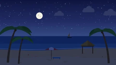 Tropical beach with palm trees 库存影片 348623607