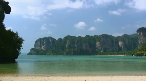 Tropical beach pan Stock Footage 303019