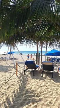 Tropical beach paradise at Playa Del Carmen in Mexico Stock-Fotos