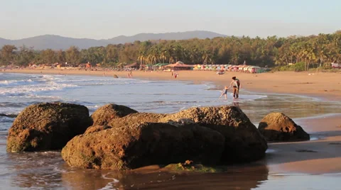 Tropical beach resort Stock Footage 37345119