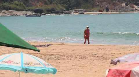 Tropical beach resort Stock Footage 37345393