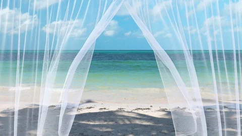 Tropical beach resort Video stock 88484027
