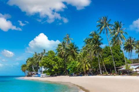Tropical beach on Samui Stock Photos