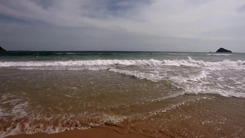 Tropical beach -sand and waves Stock Footage 82570102