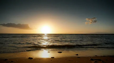 Tropical Beach Sea Sunrise, Beautiful Sky Ocean Sunset Time-lapse Stock Footage