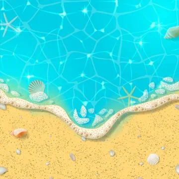 Tropical beach shore background Stock Illustration