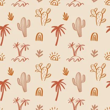 Tropical beach summer seamless pattern Stock Illustration