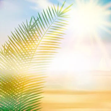 Tropical beach summer template. Stock Illustration