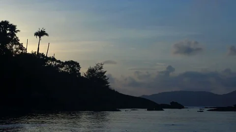 Tropical beach at sunrise. Stock Footage 70878329