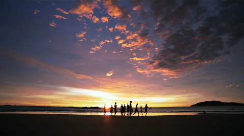 Tropical Beach Sunset Stock Footage 503104