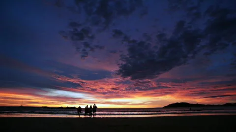 Tropical Beach Sunset Free Stock Footage 503586