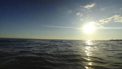 Tropical beach with sunset sky Stock Footage 212917270