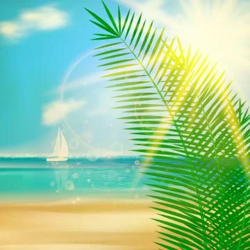 Tropical beach template. Stock Illustration