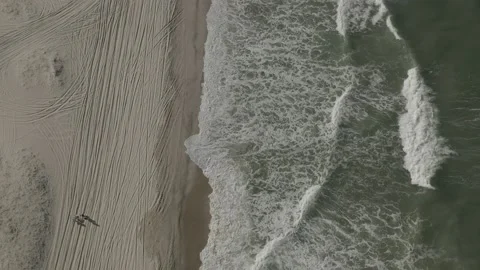 Tropical Beach top down by Drone BR FOR DJI 0334 B Stock Footage 139916318
