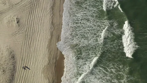 Tropical Beach top down by Drone BR FOR 0334 B GR Video stock 143283978