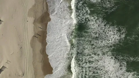 Tropical Beach Top Down Drone BR FOR 0334 D GR Stock Footage 143284502