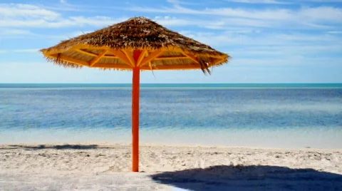 Tropical Beach Umbrella 1478 Stock Footage 641253
