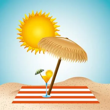 Tropical beach vacation image Stock Illustration