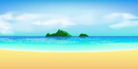 Tropical beach view Stock Illustration