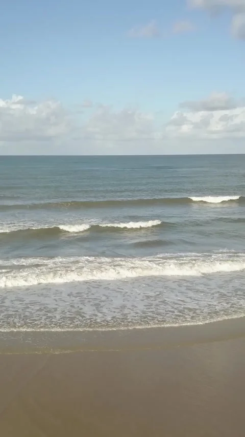 Tropical beach view. Top view drone. Vertical video Stock Footage 281661207