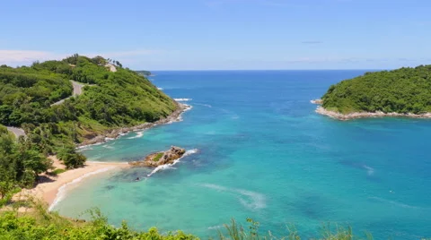 Tropical Beach Viewpoint bay area Stock-Footage 56479715