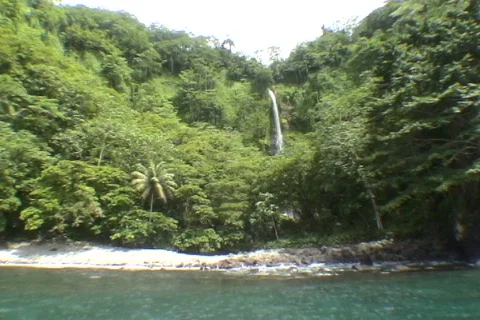 Tropical beach waterfall Cocos 库存影片 672530
