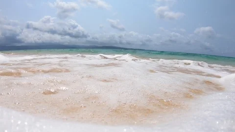 Tropical beach waves and tide. Stock Footage 106648807