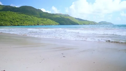 Tropical beach waves Stock Footage 230129669