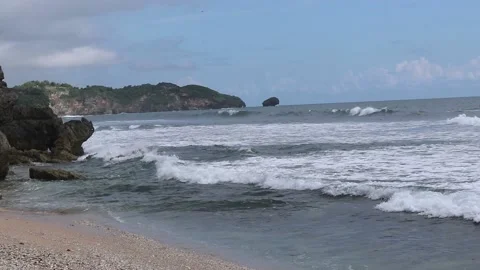 Tropical Beach Waves. Rough sea waves. Stock Footage 166823233