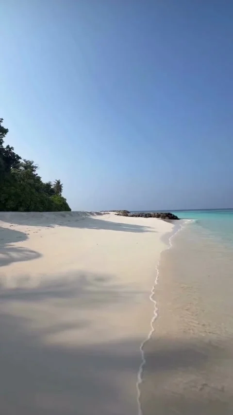 Tropical Beach With White Sand and Turquoise Sea Video stock 330260853