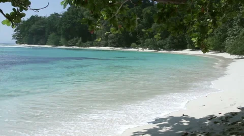 Tropical beach with white sand Stock Footage 47228613