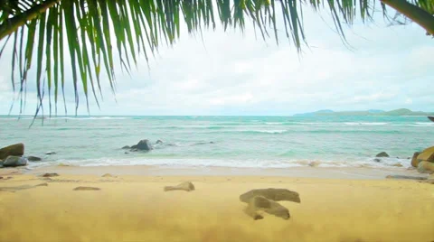 Tropical beach without people Stock Footage 32349361