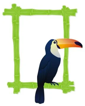 Tropical bird frame Stock Illustration