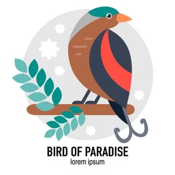 Tropical bird Stock Illustration