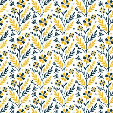 Tropical blossom pattern with exotic flower motifs Stock Illustration