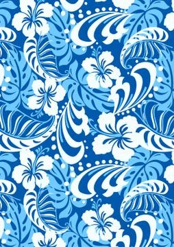 Tropical blue abstract repeat pattern Illustrazione stock