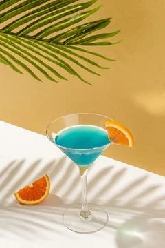 Tropical Blue Lagoon cocktail Stock Photos
