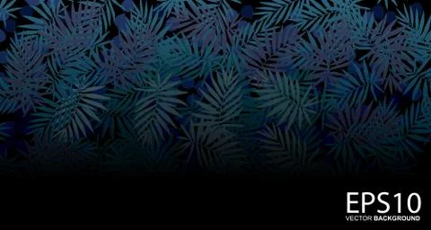 Tropical blue leaf pattern background. Illustrazione stock