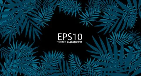 Tropical blue leaf pattern background. Stock Illustration