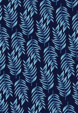 Tropical blue leafs pattern background 스톡 일러스트