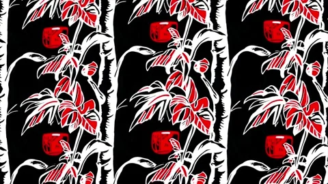 Tropical Botanical Design – Vertical Motion Animation Stock Footage 306386924