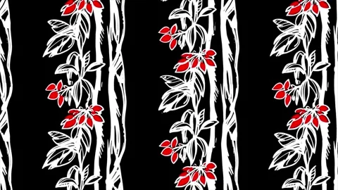 Tropical Botanical Design – Vertical Motion Animation Stock Footage 306387364
