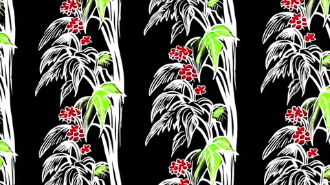 Tropical Botanical Design – Vertical Motion Animation Stock Footage 306388152